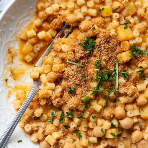 Pasta vegana con garbanzos (Pasta e ceci)