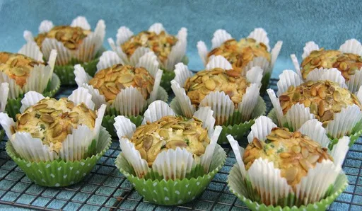 Savory Muffins with Ham, Feta and Fresh Basil