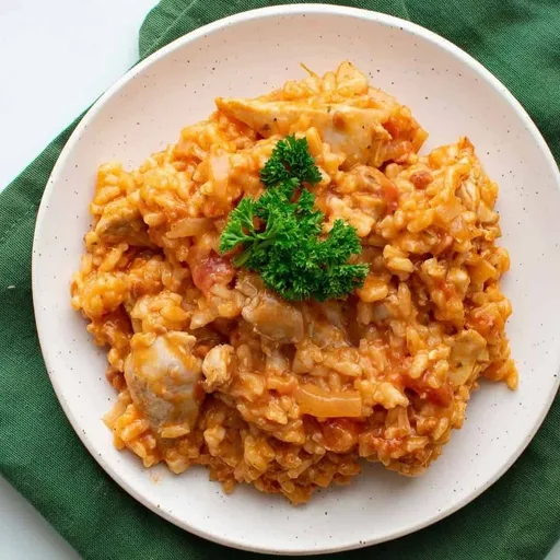 Risotto de pollo y chorizo