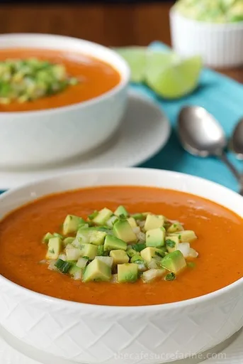 Sopa de tomate y pimiento rojo asado del suroeste