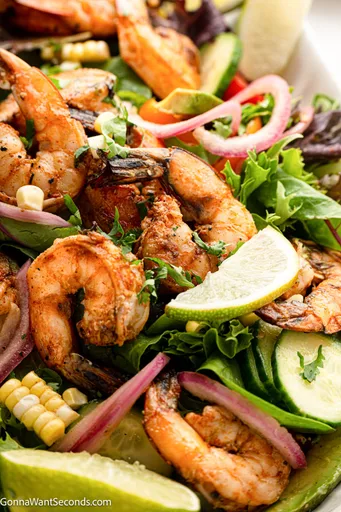 Ensalada de Gambas a la Parrilla