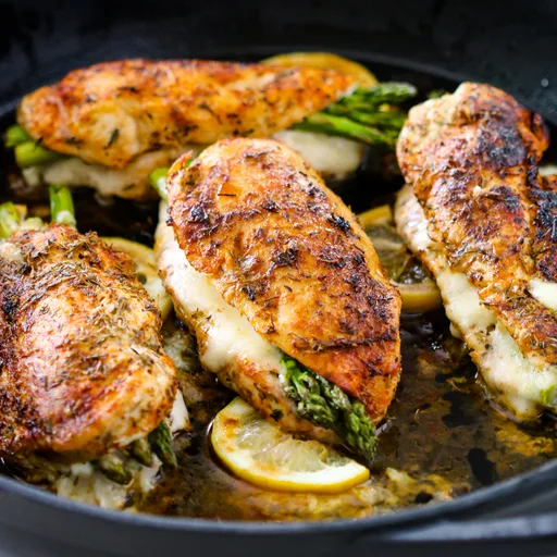 Pollo Relleno de Espárragos y Queso (¡Bajo en carbohidratos y apto para keto!)