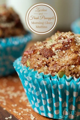 Zucchini and Fresh Pineapple Morning Glory Muffins