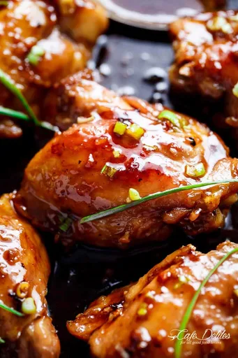 Muslos de pollo al teriyaki con ajo