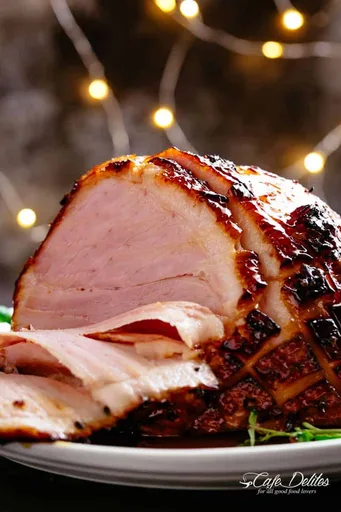 Jamón al horno con miel