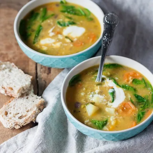 Vegan Pumpkin Spinach Creamy Lentil Soup