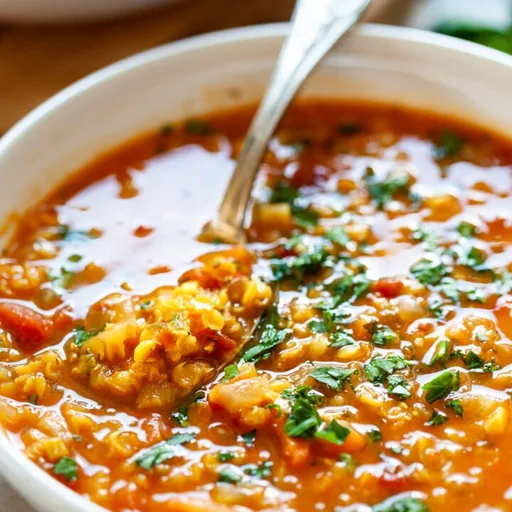 Estofado vegano de lentejas rojas