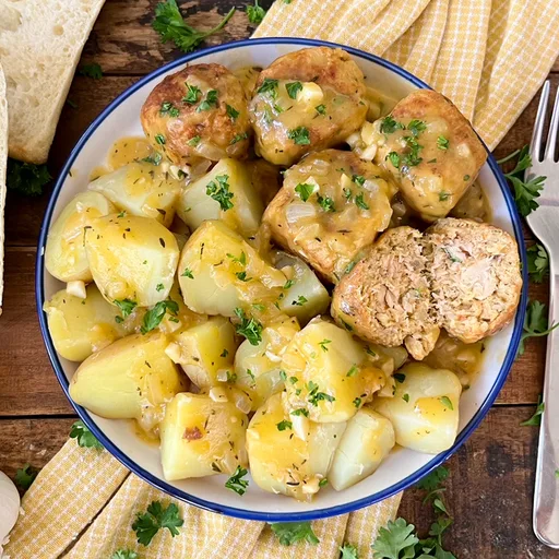 Canned Salmon Meatballs with Potatoes