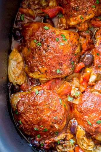 Pollo mediterráneo a la olla de cocción lenta