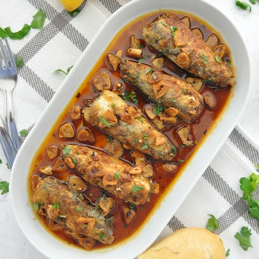Spanish-Style Fried Sardines with Spicy Garlic Sauce