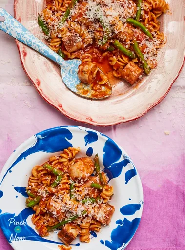 Pasta picante con salchicha | Apta para adelgazar