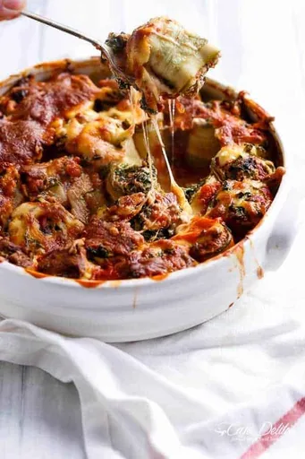 Canelones de Calabacín Rellenos de Espinacas y Ricotta