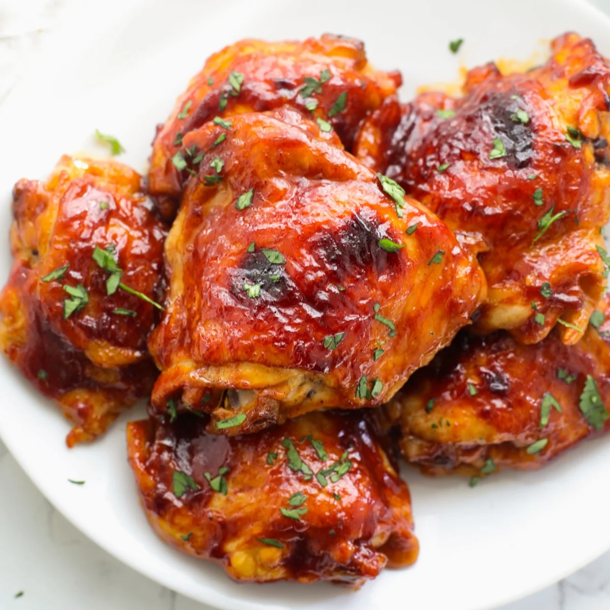 Sticky Oven Chicken Thighs BBQ