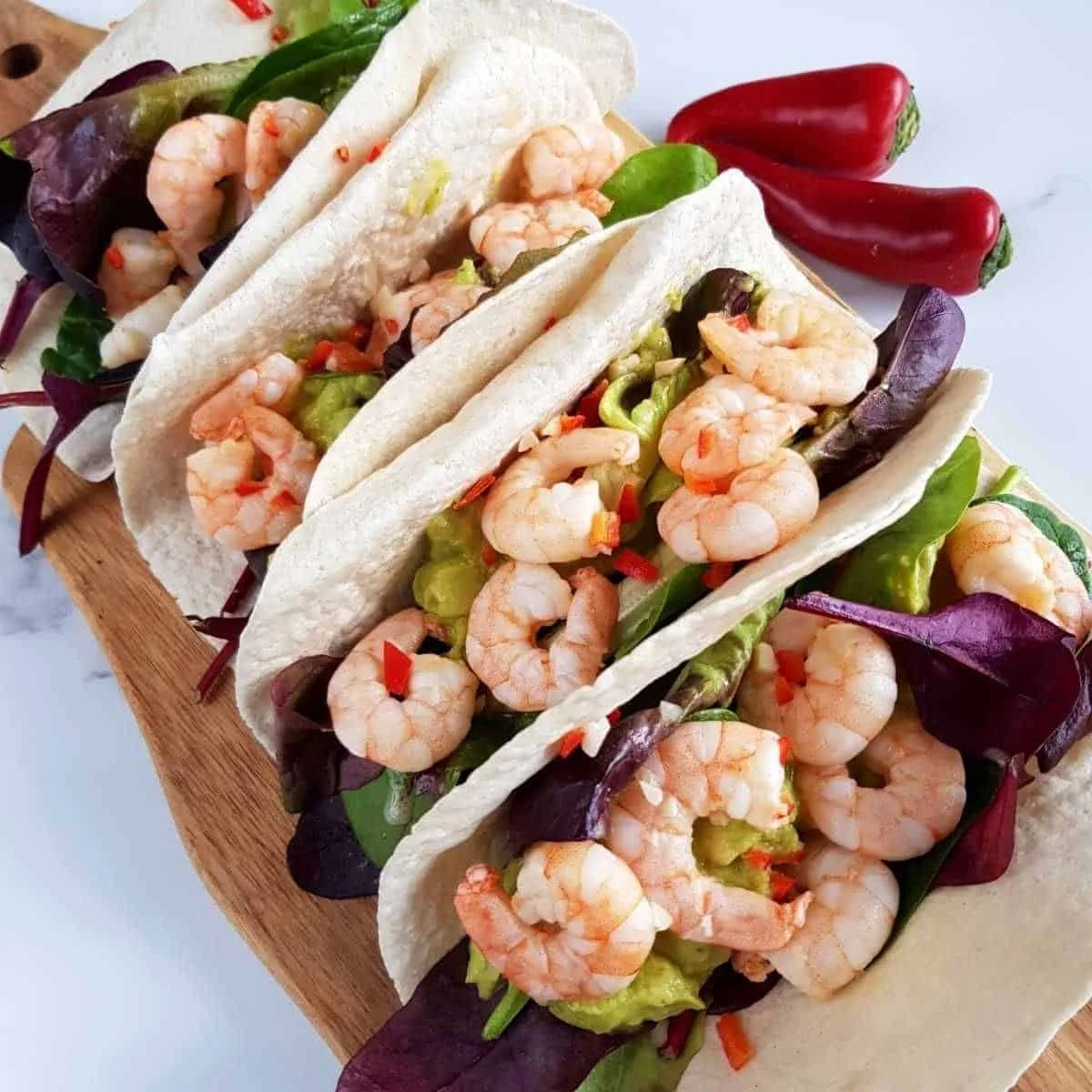 Lime and chili shrimp tacos