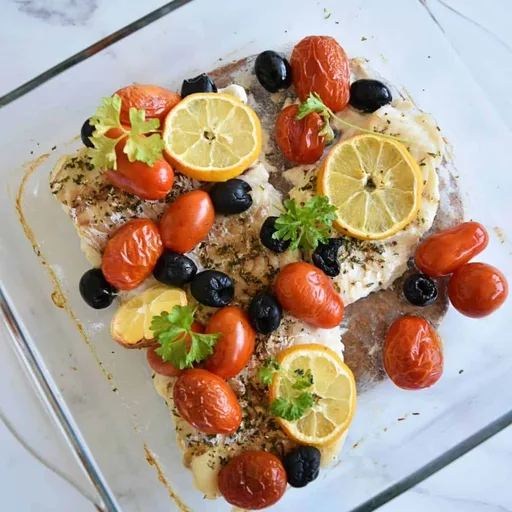 Bacalao al horno al estilo mediterráneo