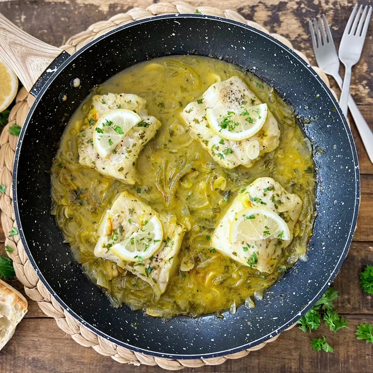 Saffron Fish with Lemon & Parsley | Bacalao al Azafran