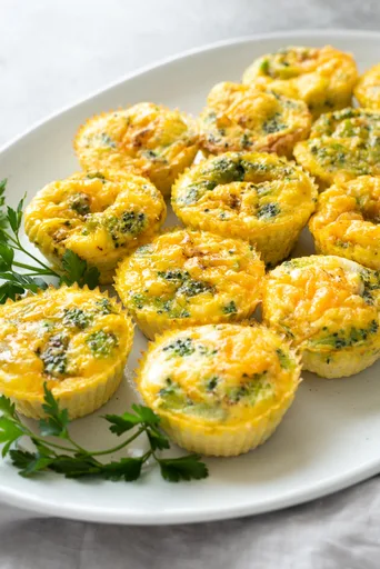 Mini quiche de brócoli sin base