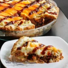 Whiskey Pulled Pork Shepherd’s Pie with Cheddar Biscuit Crust