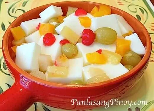 Almond Jelly with Fruit Cocktail Recipe