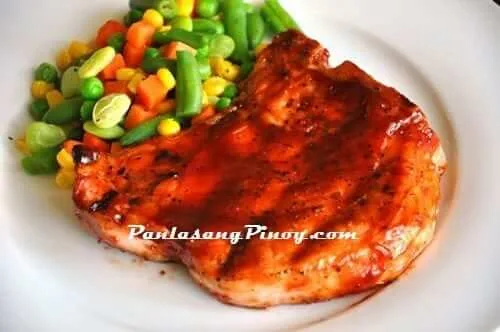 Barbecue Pork Chop with Mixed Veggies