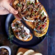 Savory Mushroom Bacon and Burrata Toast Recipe