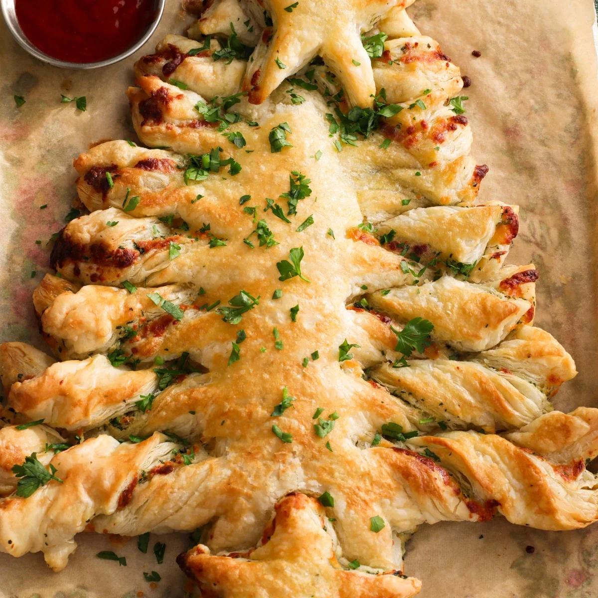 Cheese Puff Pastry Christmas Tree
