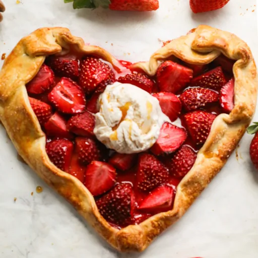 Heart-Shaped Strawberry Galette
