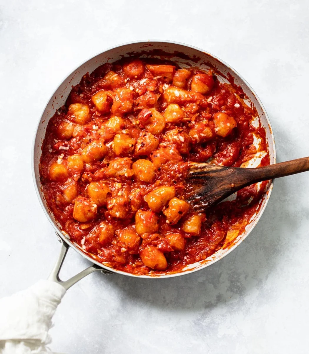 Frozen Cauliflower Gnocchi in Spicy Tomato Sauce