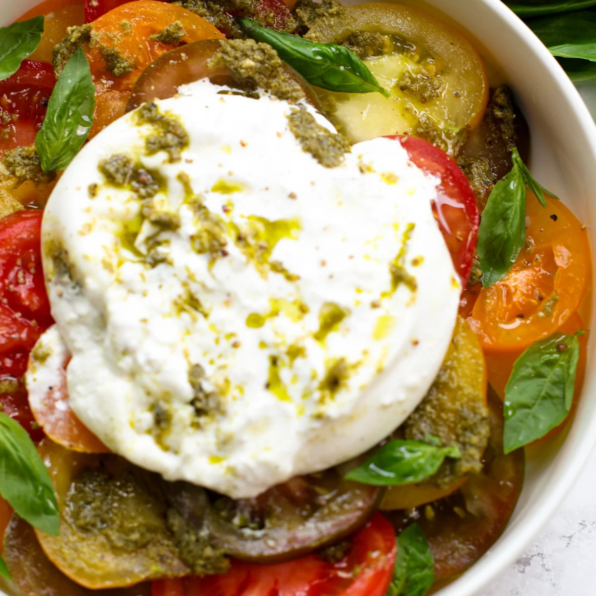 Quick Heirloom Tomato Burrata Salad