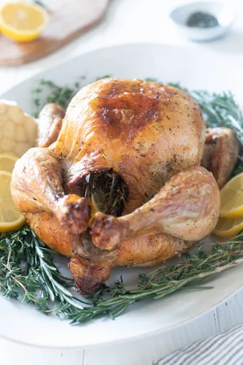 Pollo asado al limón y ajo