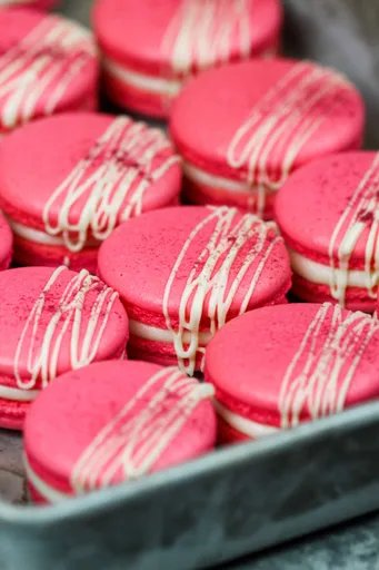 Raspberry Macarons