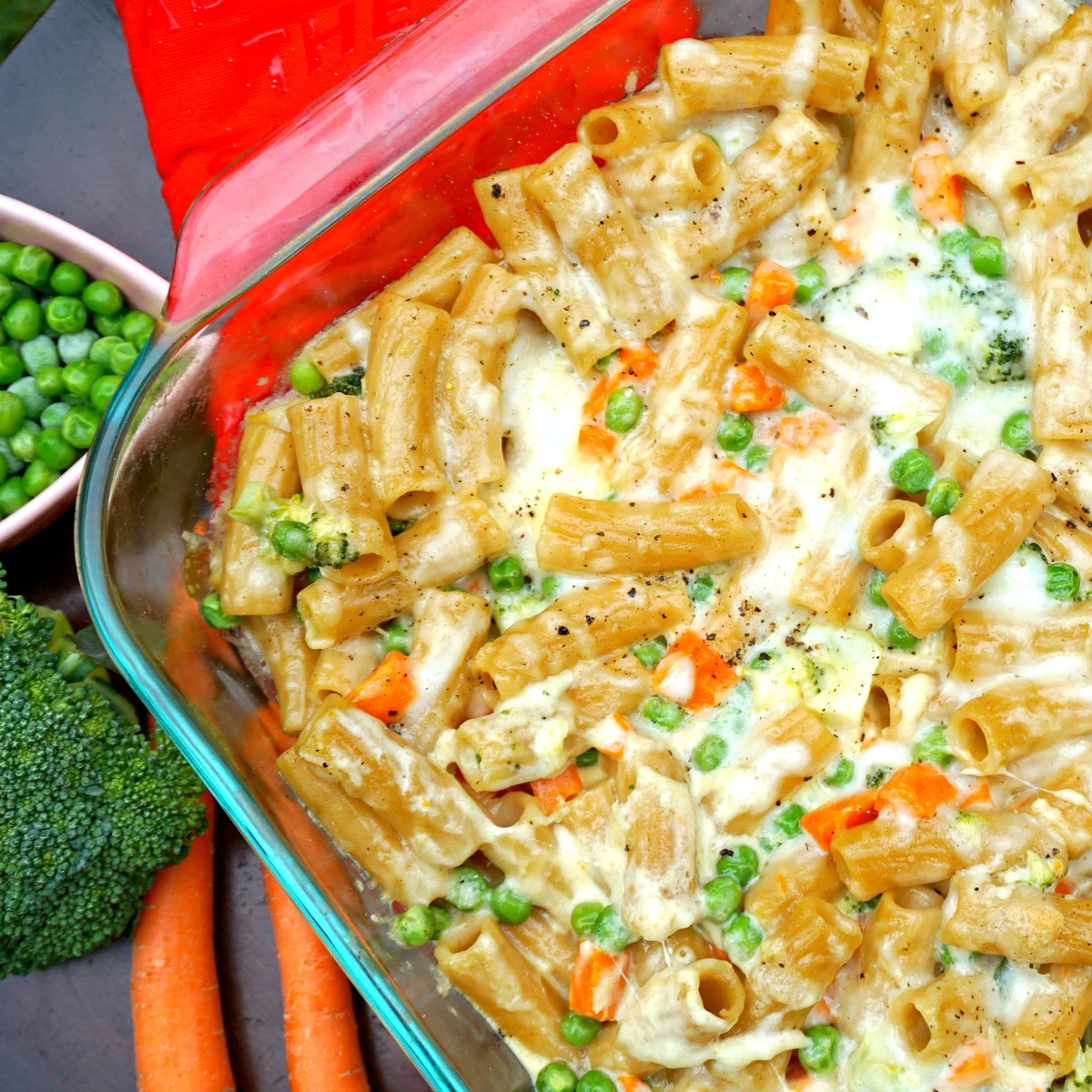 Veggie Confetti Rigatoni Bake