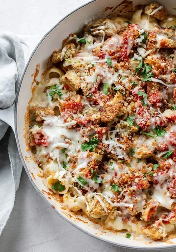 Pasta con Berenjena a la Parmesana al Horno