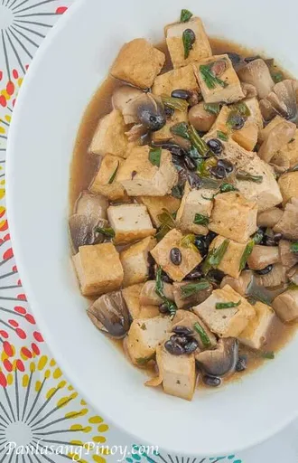 Tofu with Tausi and Straw Mushrooms