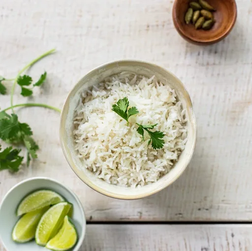 Arroz jazmín con coco a la sartén — ¡Perfectamente cocinado!