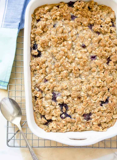 Overnight Blueberry Baked Oatmeal