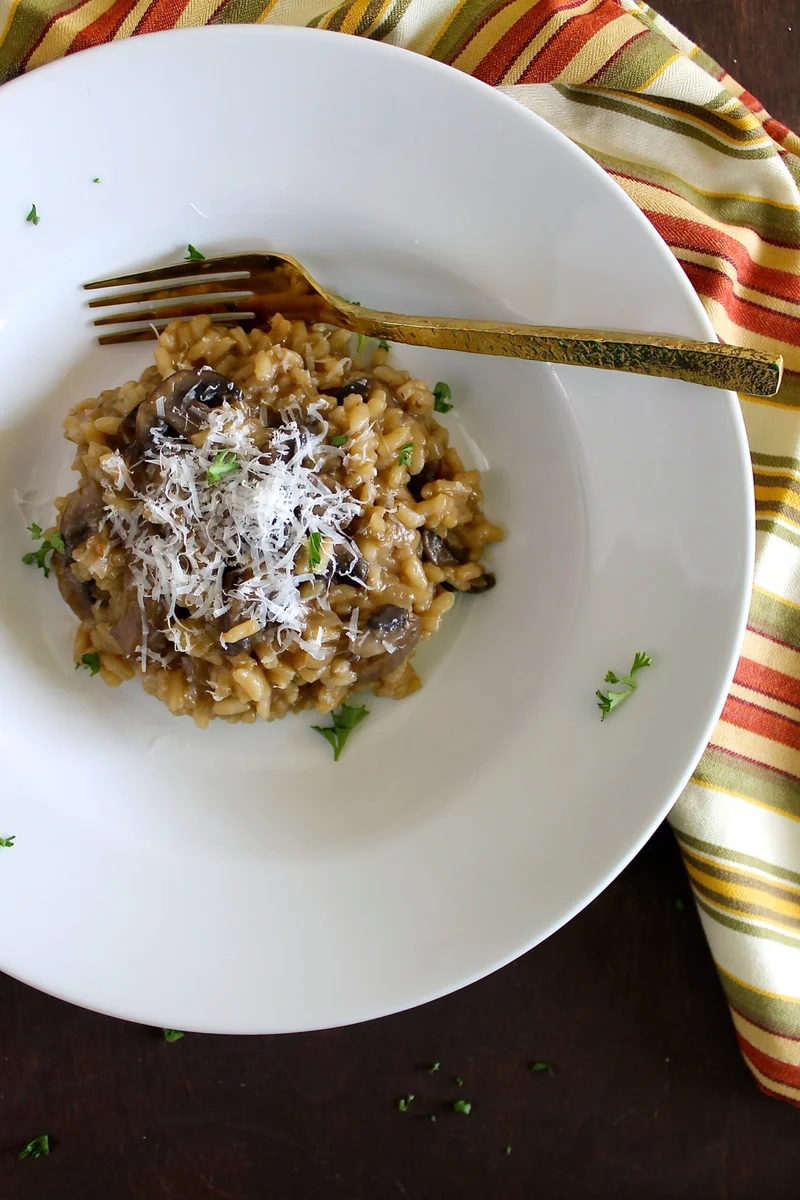 Risotto con hongos Portobello