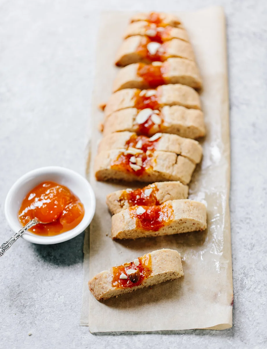Rustic Apricot Almond Jam Cookies