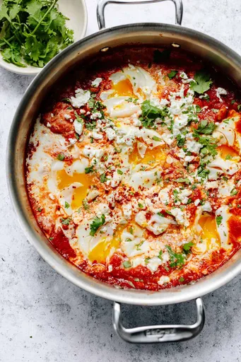 Jammy Shakshuka Eggs with Harissa