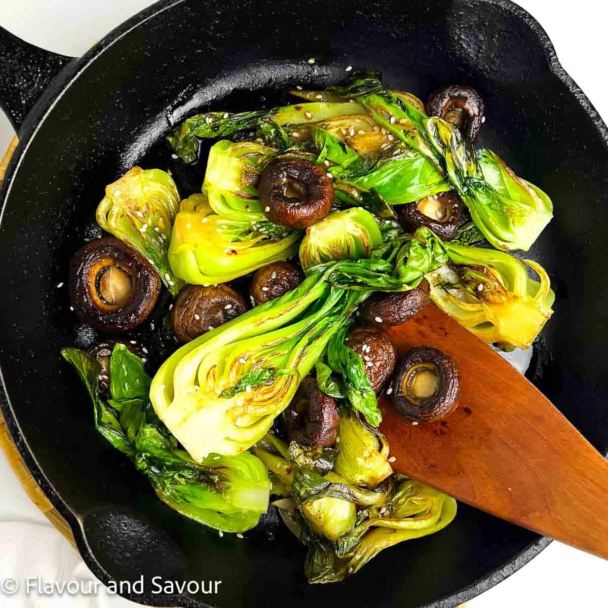 Baby Bok Choy and Mushroom Stir-Fry