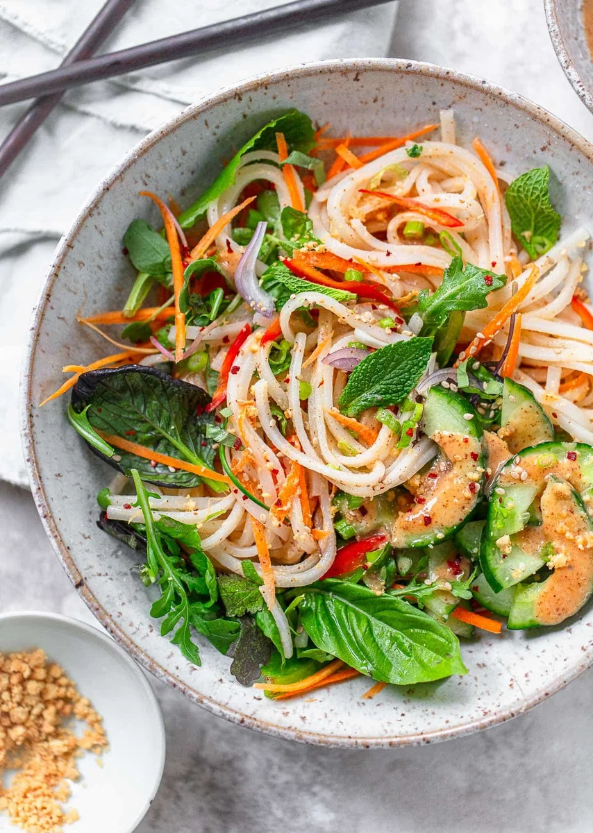 Crunchy Vegetable and Rice Noodle Salad