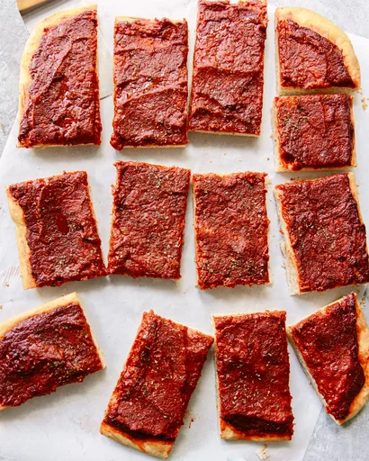 Tomato Pan Pizza, Rhode Island Style