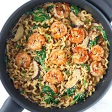 Creamy Miso Pasta with Shrimp