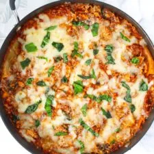 Easy Skillet Lasagna with Cottage Cheese