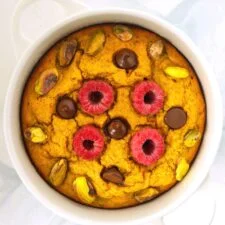 Aveia assada com leite dourado