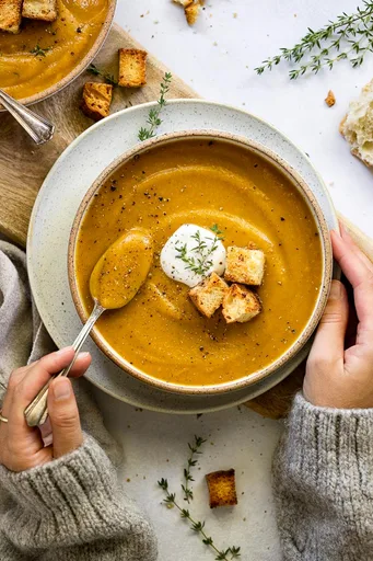 Stovetop Butternut Squash Sweet Potato Soup