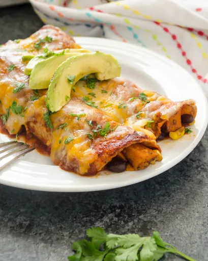 Black Bean Sweet Potato Enchiladas