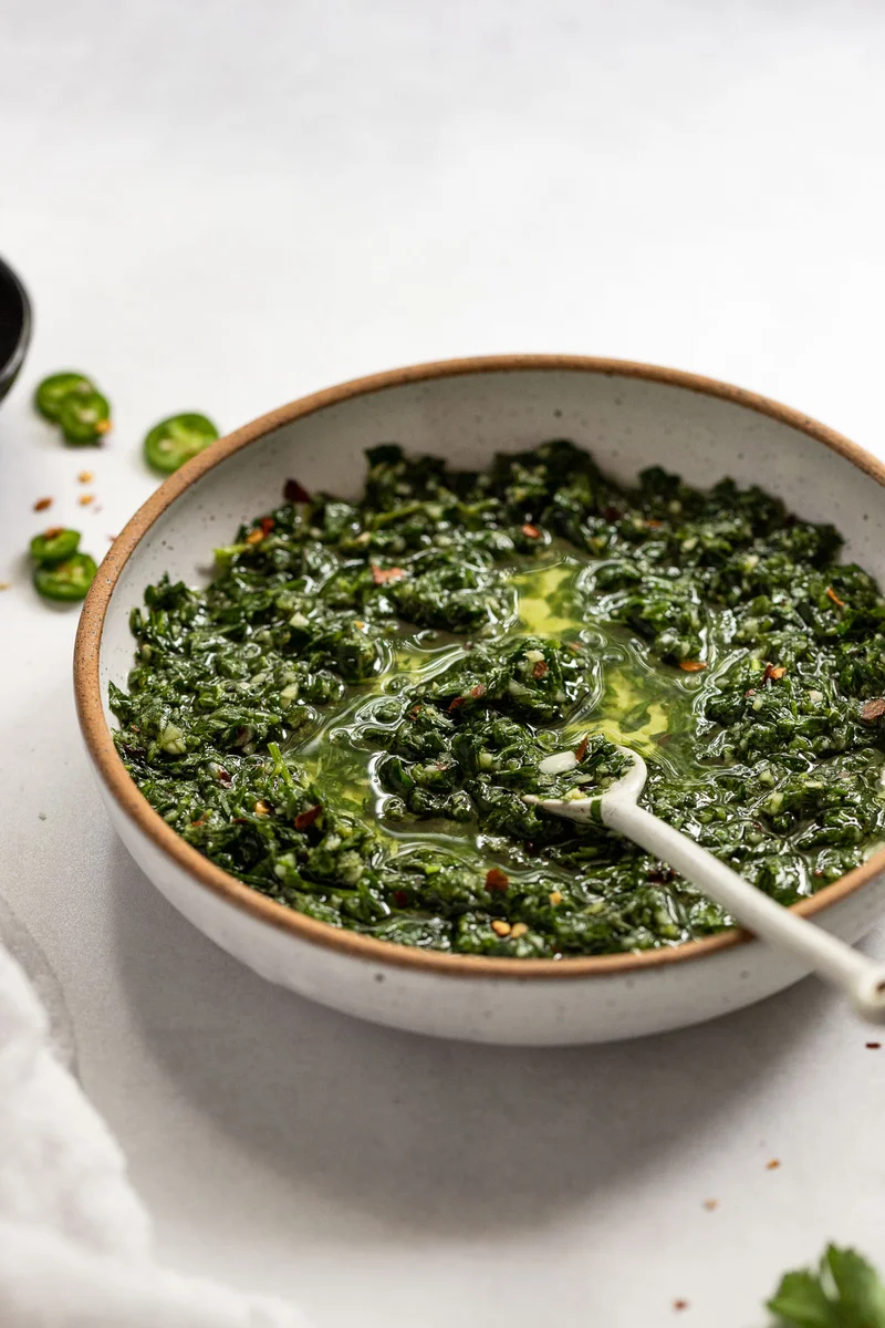 Bright and Punchy Parsley Chimichurri