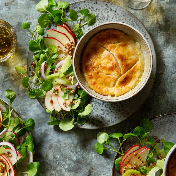 Watercress and Apple Salad with Chopped Walnuts