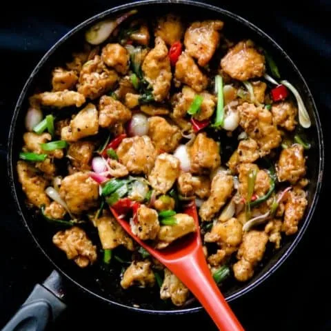 Pollo Manchurian chino estilo restaurante
